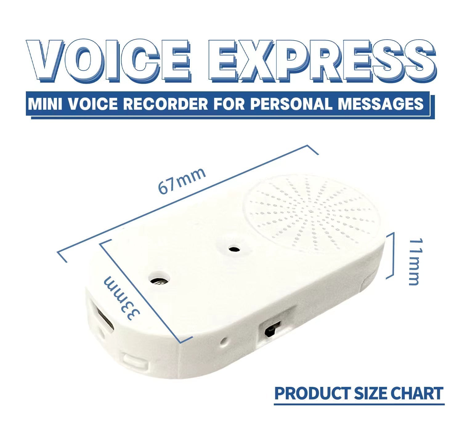 Voice Express Sprachrekorder mit Aufnahme Chip für Gags und Geschenke elektroniktrade Switzerland