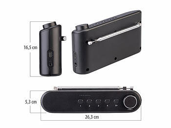 VR-Radio Mobiles Akku-Digitalradio mit DAB+/FM, Farbdisplay, Bluetooth 5.3, 6 W Elektroniktrade Switzerland
