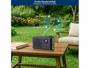VR-Radio Mobiles Akku-Digitalradio mit DAB+/FM, Farbdisplay, Bluetooth 5.3, 6 W Elektroniktrade Switzerland