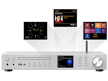 VR-Radio WLAN-Internetradio-Receiver, DAB+/UKW, CD, Bluetooth, 200 W, silber Elektroniktrade Switzerland