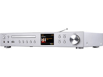 VR-Radio WLAN-Internetradio-Receiver, DAB+/UKW, CD, Bluetooth, 200 W, silber Elektroniktrade Switzerland