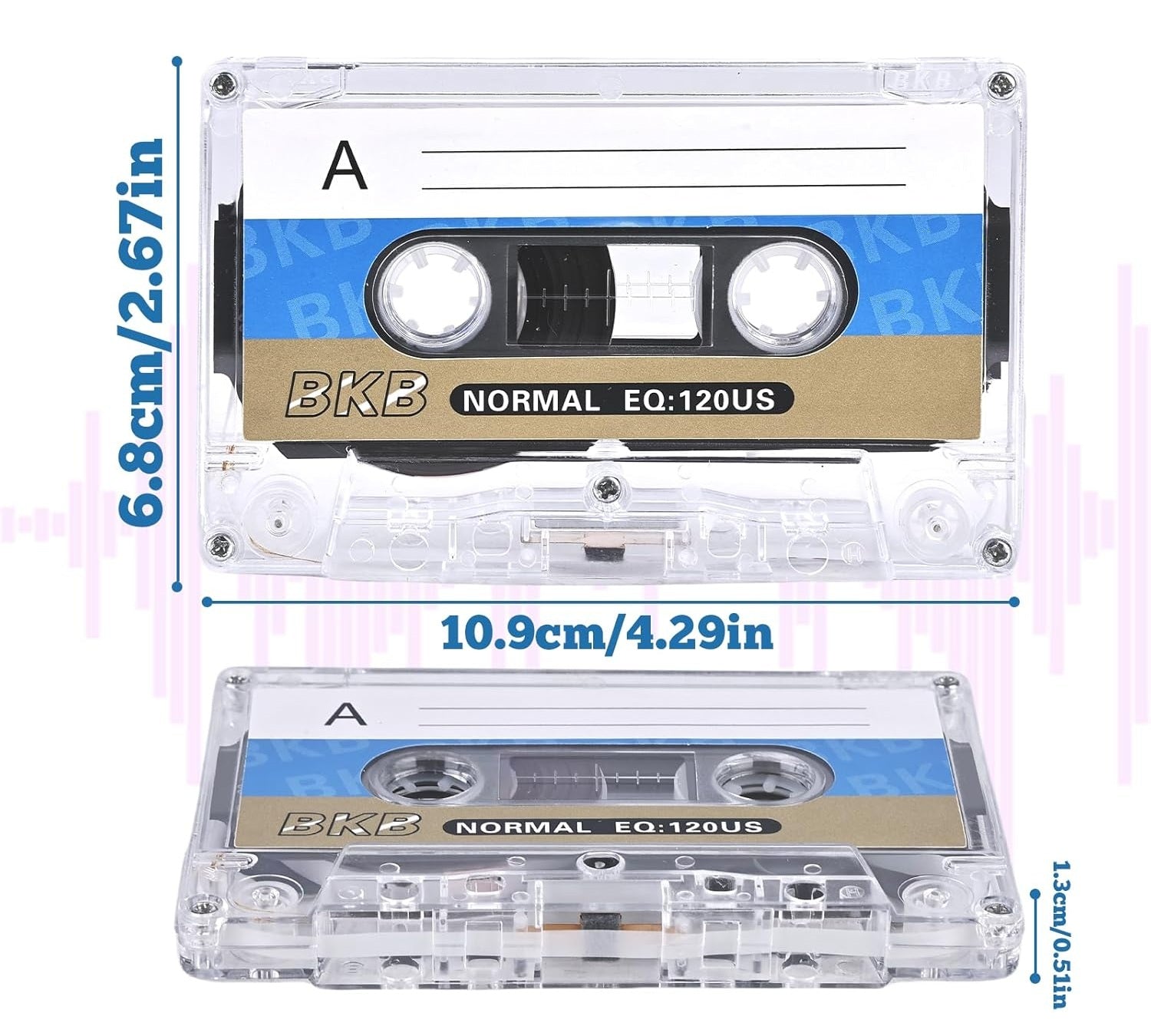 WANDGU Transparente Leere Audio Kassette 60min, Rauscharm Elektroniktrade Switzerland