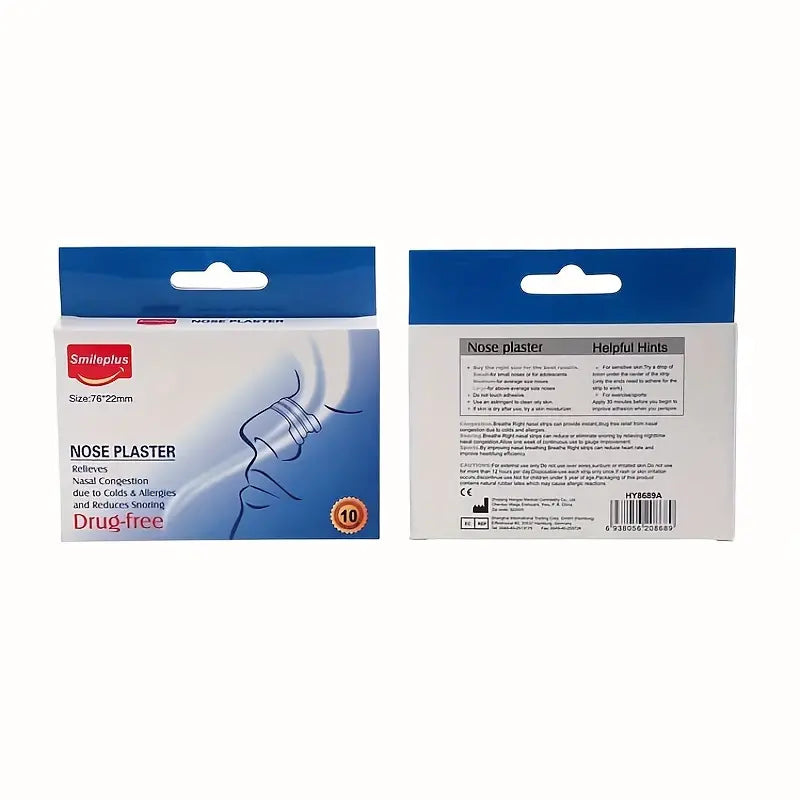 Nasenpflaster - Lindert Sofort Verstopfte Nase, Reduziert Schnarchen, Atmung