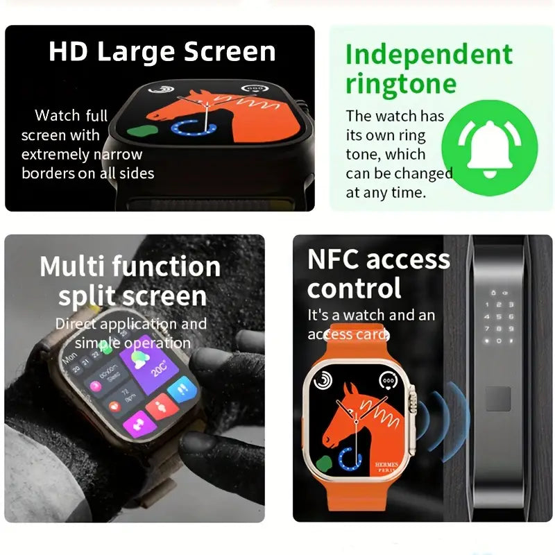 Smartwatch S8 Ultra Max 5,28 cm HD-Touchscreen für Android/iOS-Telefone