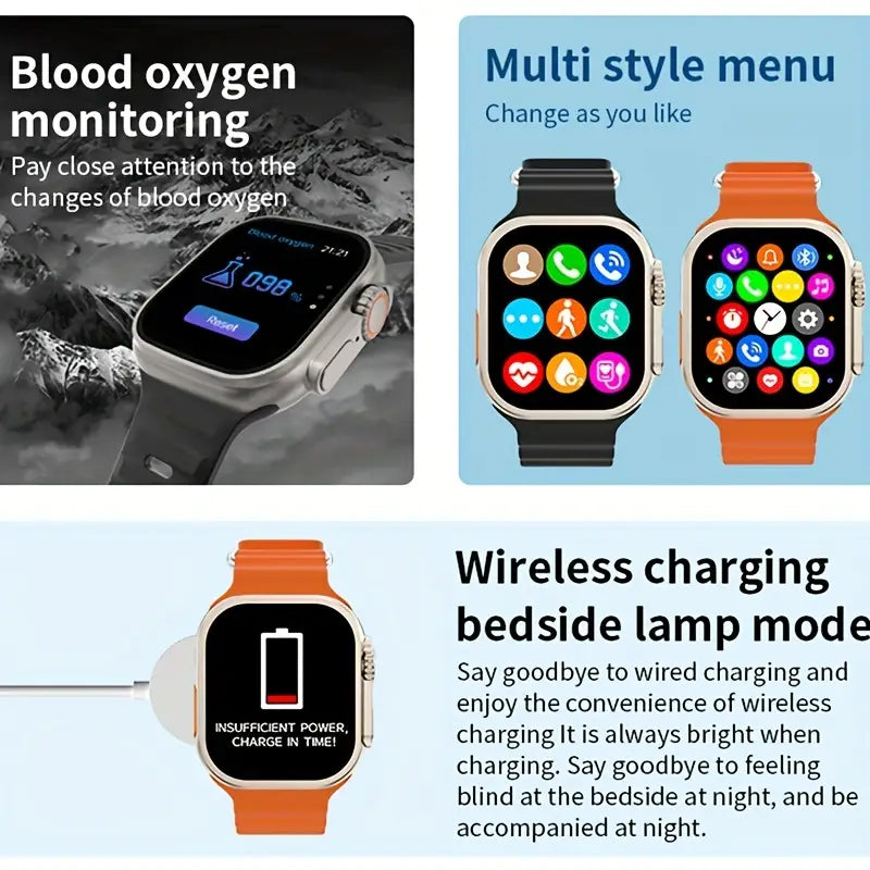 Smartwatch S8 Ultra Max 5,28 cm HD-Touchscreen für Android/iOS-Telefone