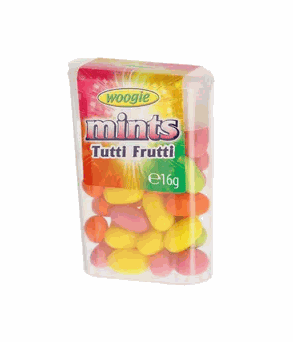 Woogie Woogie Fruchtbonbons Mints Tutti Frutti / Pepermint, je 16g, 1 Dose elektroniktrade Switzerland