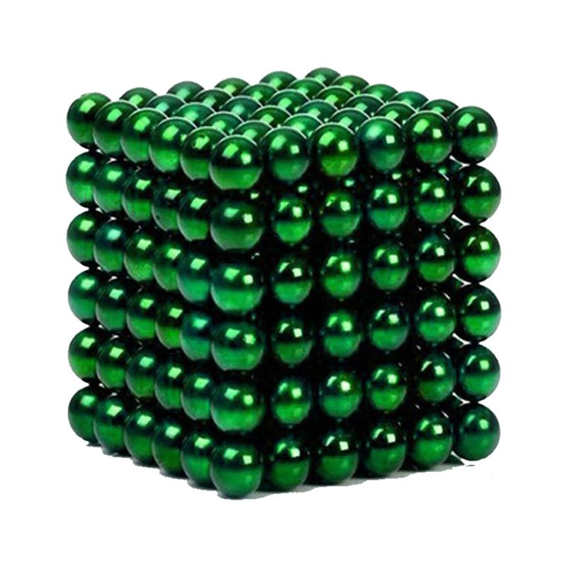Neocube aus 5 mm Magnetkugeln - Grün - Set mit 216 Kugeln zum Würfel geformt