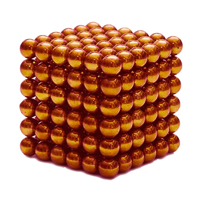 Neocube aus 5 mm Magnetkugeln - Orange - Set mit 216 Kugeln zum Würfel geformt