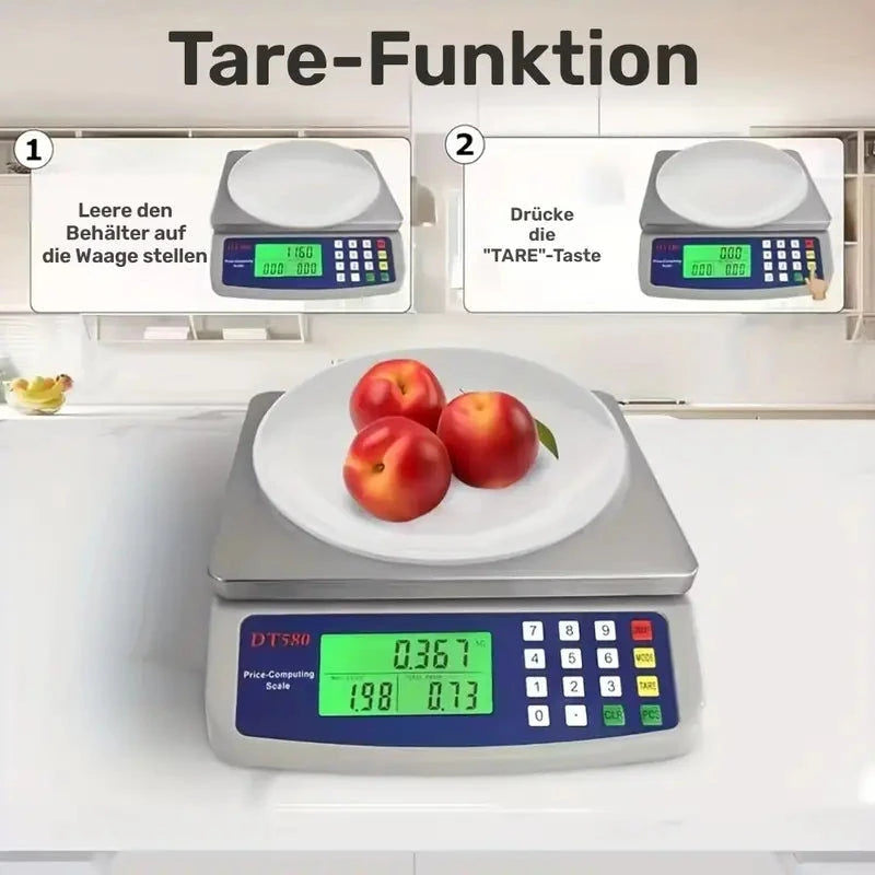 XSKJI Digitale Küchenwaage DT580 – 30 kg / 1 g Präzision Elektroniktrade Switzerland
