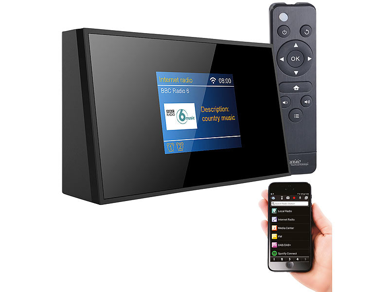 Digitaler WLAN-HiFi-Tuner mit Internetradio, DAB+, UKW, Fernbedienung