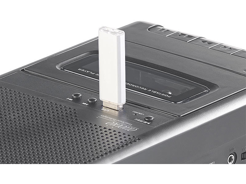 Mobiler Kassettenspieler & USB-Digitalisierer, Lautsprecher & Mikrofon