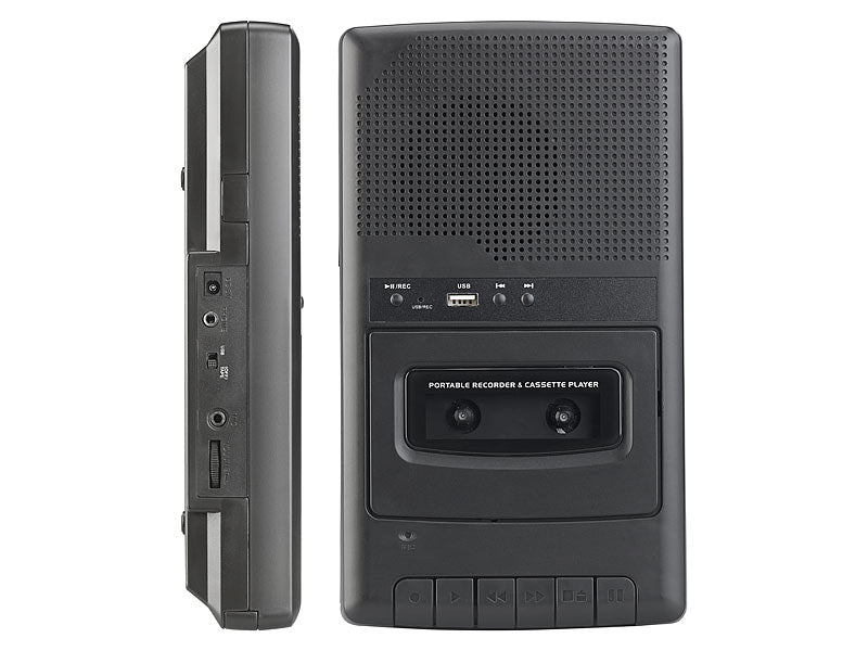 Mobiler Kassettenspieler & USB-Digitalisierer, Lautsprecher & Mikrofon