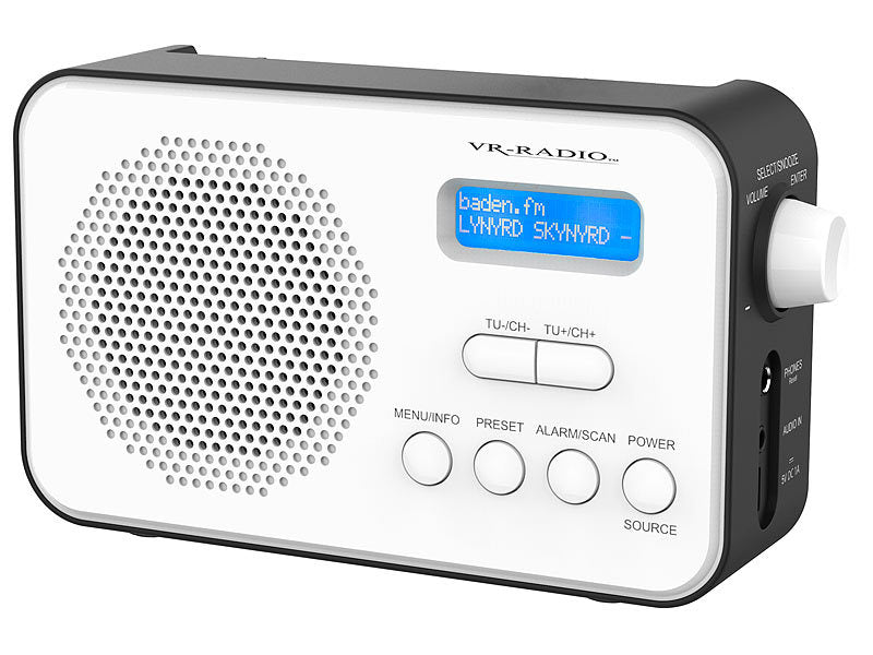 Mobiles Akku-Digitalradio mit DAB+ & FM, Wecker, Bluetooth 5, 8 Watt