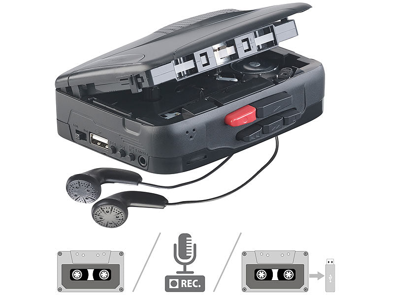 Mobil-Kassettenspieler, Digitalisierer & Voice-Recorder, Lautsprecher