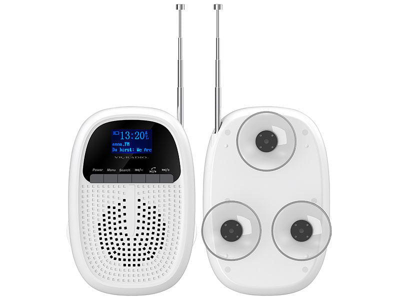 Badezimmer-Akku-Radio mit DAB+/FM, Bluetooth, Freisprech-Funktion, 6 W