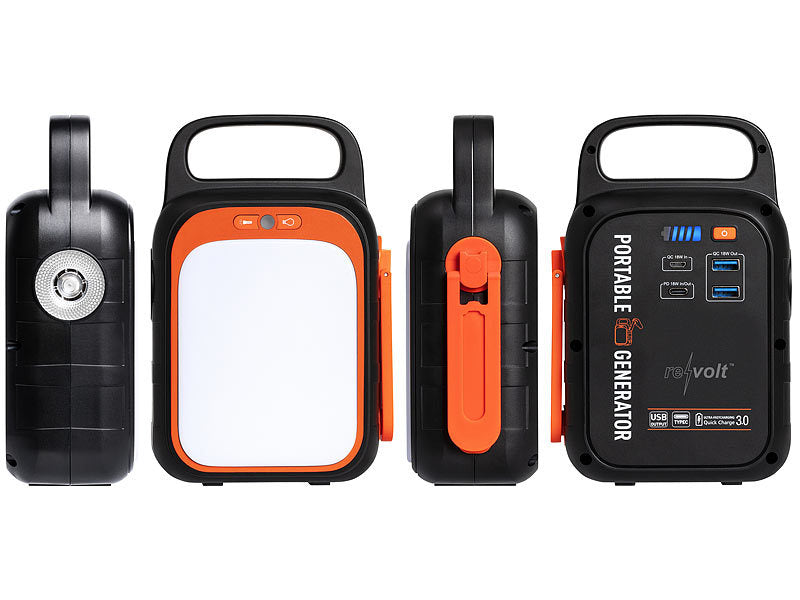 Kurbel-Dynamo-Powerstation mit 22,5 Ah, USB-C Power Delivery, 18 Watt