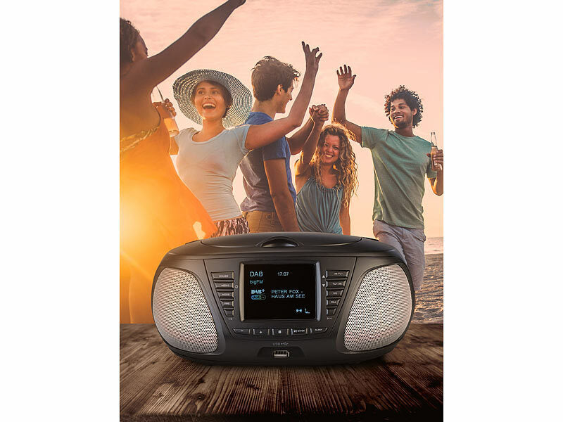 Mobile Stereo-Boombox mit DAB+/FM, Bluetooth, CD, AUX, 10 Watt