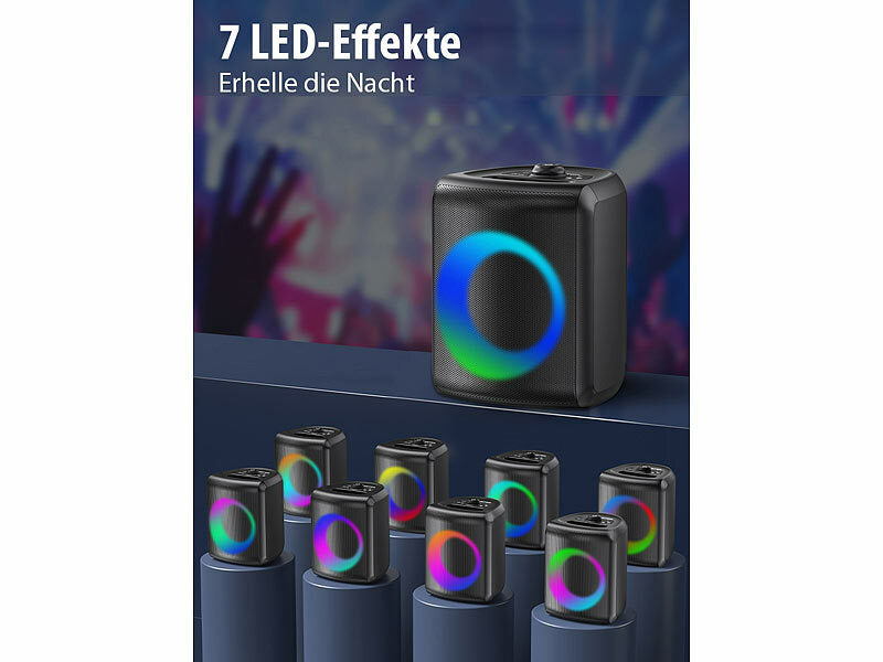 Mobile Outdoor-PA-Partyanlage & -Bluetooth-Boombox, Lichteffekte, 140W