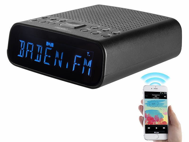 DAB+-Radiowecker, großes VA-Display, BT, 2 Weckzeiten, USB-Ladeport