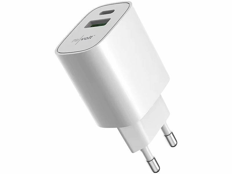 2-Port-USB-Netzteile, USB-A & USB-C, 3,4 A, 17 Watt, weiß