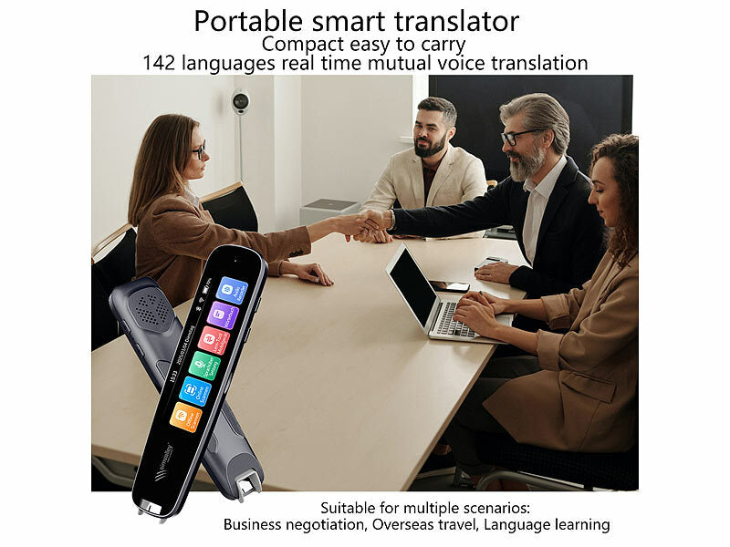 Übersetzer-Stift, 142 Online-Sprachen, Scan-Funktion, Touch-Display