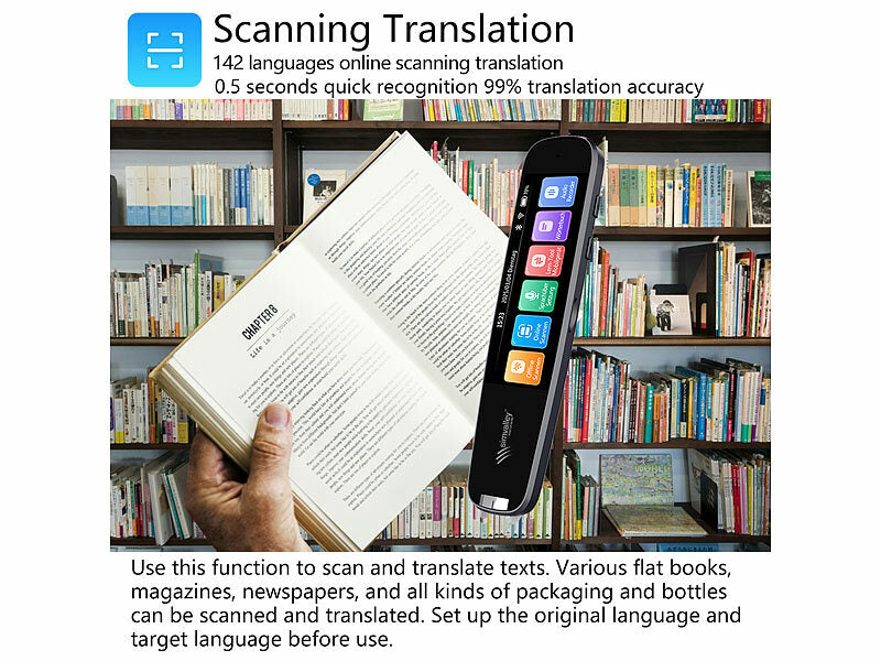 Übersetzer-Stift, 142 Online-Sprachen, Scan-Funktion, Touch-Display