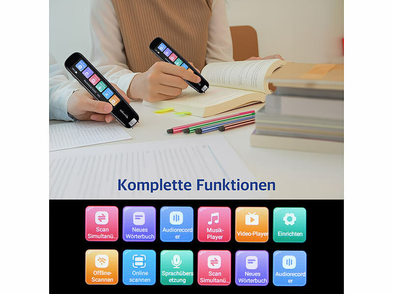 Übersetzer-Stift, 142 Online-Sprachen, Scan-Funktion, Touch-Display