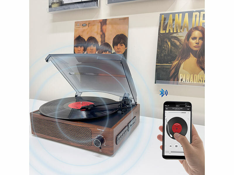 Schallplattenspieler & -Digitalisierer, Stereo-Lautsprecher, Bluetooth