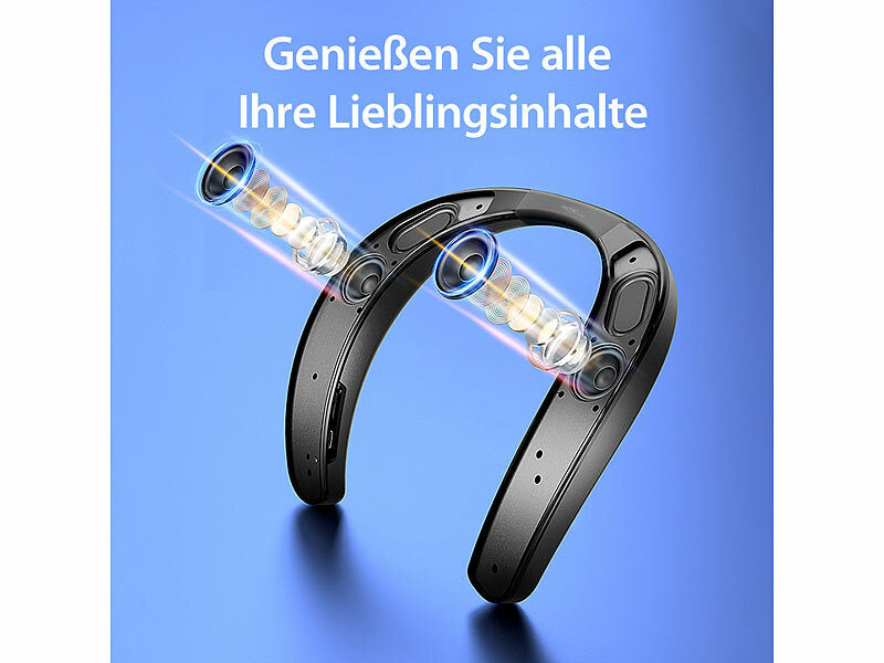 2in1-Akku-TV-Nackenlautsprecher mit Bluetooth, Freisprechen, MP3