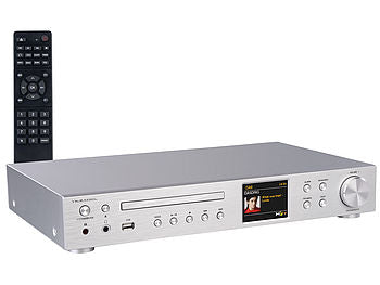Internetradio-Tuner: VR-Radio WLAN-Internetradio-Receiver, DAB+/UKW, CD, Bluetooth, 200 W, silber erhältlich auf eMall
