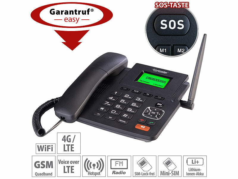4G-Tischtelefon, Hotspot-Funktion, WLAN, Akku, ohne Vertrag & SIM-Lock
