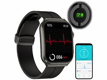 Uhr mit EKG Funktion: newgen medicals Smarte Fitness-Uhr mit EKG-, Blutdruck- und Körpertemperatur-Anzeige erhältlich auf eMall