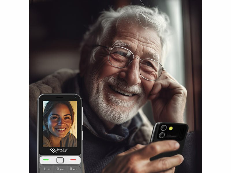 4G-Senioren-Handy, Touchdisplay, WhatsApp, SOS-Funktion, GPS, Android