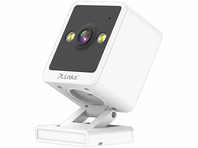 Mini-IP-Kamera, 2K, farbige & IR-Nachtsicht, microSD-Slot, 360°-Halter