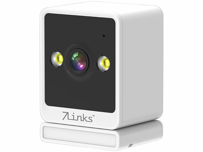 Mini-IP-Kamera, 2K, farbige & IR-Nachtsicht, microSD-Slot, 360°-Halter