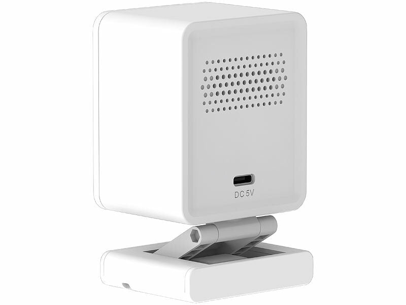 Mini-IP-Kamera, 2K, farbige & IR-Nachtsicht, microSD-Slot, 360°-Halter
