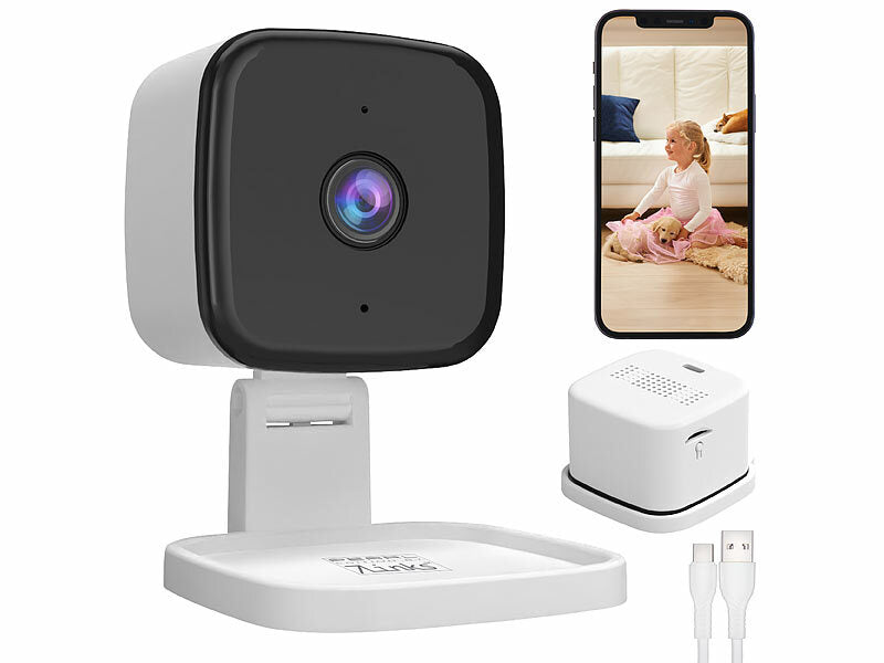 Mini-2K-IP-Überwachungskamera, 4 MP, Nachtsicht, 360°-Halter