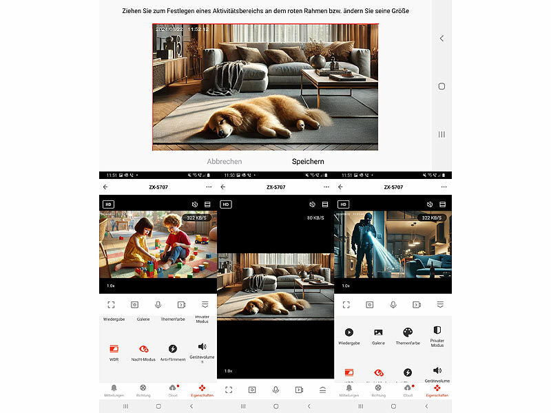 Mini-2K-IP-Überwachungskamera, 4 MP, Nachtsicht, 360°-Halter