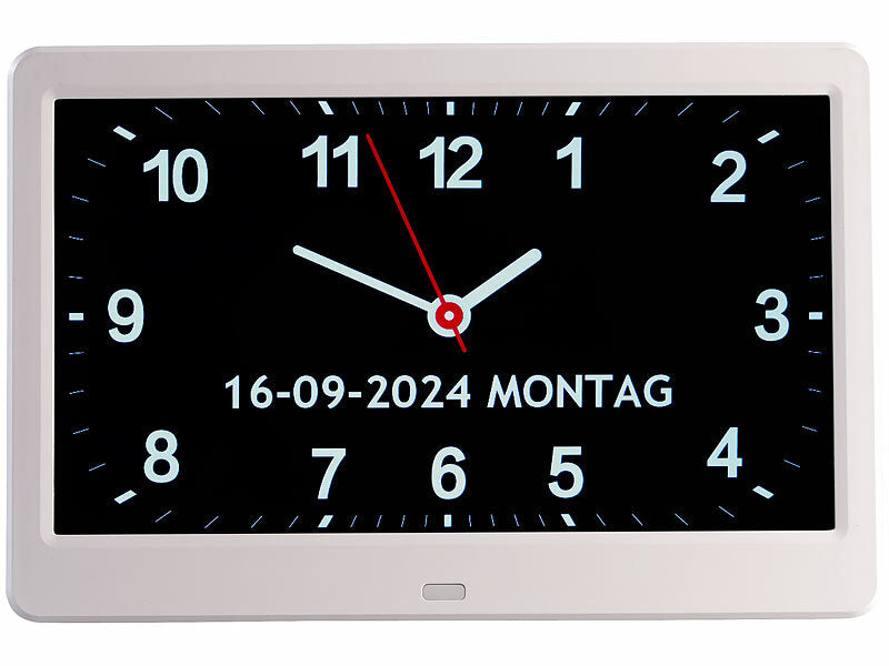 Digital-Uhr mit 10"-Display, Wecker, Medizin-Erinnerung, Mediaplayer