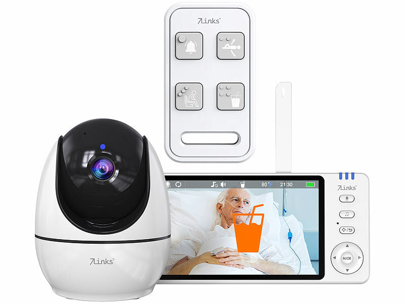 HD-Video-Baby Seniorenkamera, schwenk- & neigbar, mit Notruf-Fernbedienung