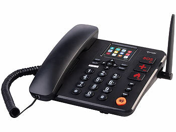 simvalley communications 4G-Tischtelefon, Notruf, SMS, Vertrags-/SIM-Lock-frei, Dual-SIM, Akku