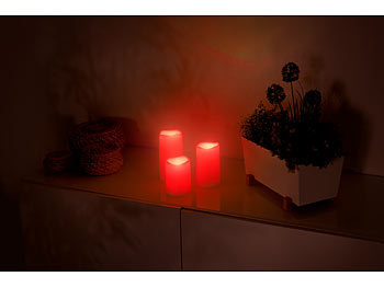 Lunartec 6er-Set dimmbare RGB-LED-Kerzen mit Timer & Fernbedienung, bunt, IP44