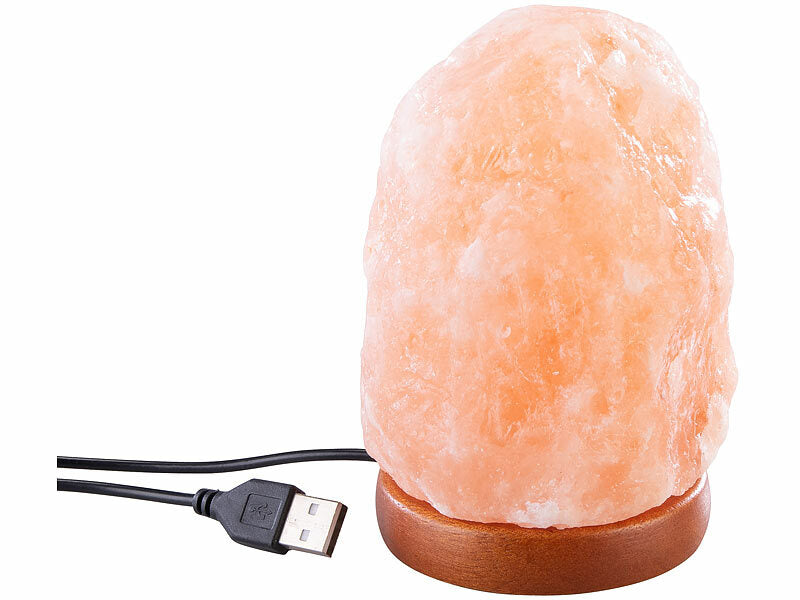 Kleine LED-Salzkristall-Lampe mit USB-Betrieb, 700 - 900 g
