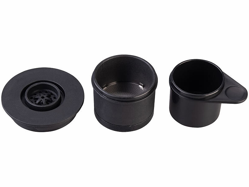 Mobile Akku-Espressomaschine mit Wasserkocher, auch für Kapseln, 15bar