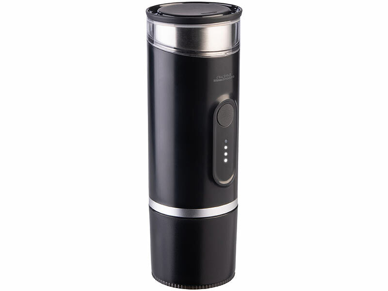 Mobile Akku-Espressomaschine mit Wasserkocher, auch für Kapseln, 15bar