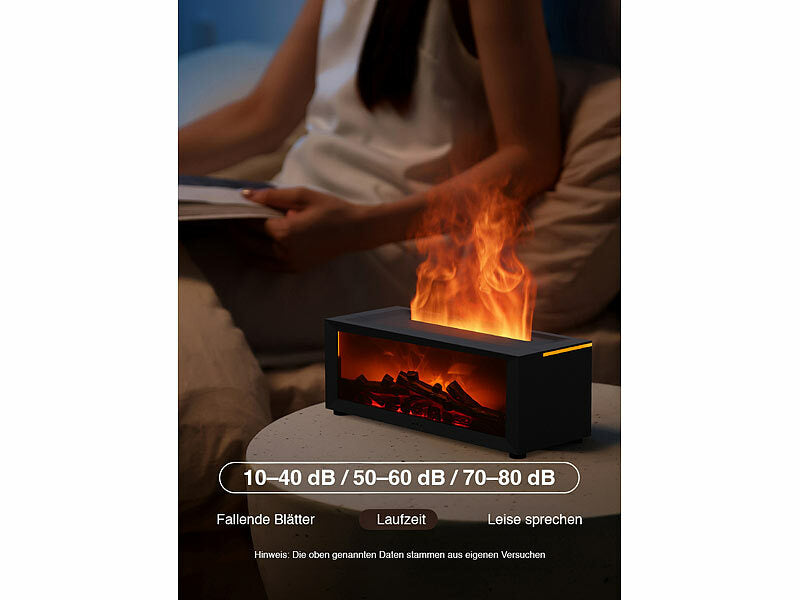 Aroma-Diffusor-Kamin mit 7-farbiger Beleuchtung und Flammen-Effekt