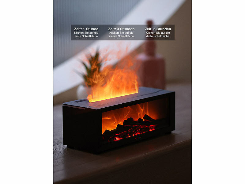 Aroma-Diffusor-Kamin mit 7-farbiger Beleuchtung und Flammen-Effekt