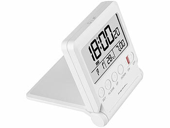 PEARL Kompakter Reise-Funkwecker mit Thermometer und Datum, klappbar erhältlich auf eMall