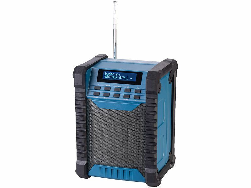 Digitales DAB+/FM-Baustellenradio, Bluetooth, 80 Watt, IP54, Akku