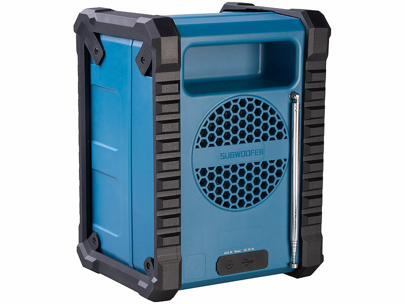 Digitales DAB+/FM-Baustellenradio, Bluetooth, 80 Watt, IP54, Akku